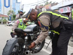 Laksanakan Razia, Wakasat Lantas : Masih Banyak Pengendara Yang Menggunakan Knalpot Racing