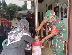 Dukung Program Balita Sehat, Babinsa Koramil Udanawu Dampingi Kegiatan Posyandu