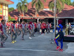 Personil Polres Gowa Laksanakan Olahraga Senam Bersama