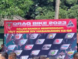 Kapolres Gowa Hadiri Pelaksanaan Drag Bike 2023 di Lapangan Rindam XIV Hasanuddin Pakatto