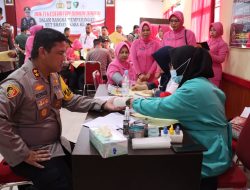 Kapolres Gowa Turut Ikuti Giat Bakti Sosial Donor Darah dalam Rangka HUT Bhayangkara ke-77