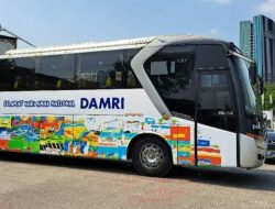 Momen Hari Anak Nasional 2023, DAMRI Buatkan Bus Khusus dengan Livery Goresan Kreativitas Anak-anak