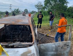 Kasat Reskrim : 2 Orang Ditetapkan Tersangka Pembakaran Mobil Bripka Nikson Tarage