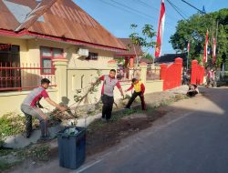 Bentuk Kepedulian Terhadap Lingkungan, Personel Polres Gowa Gelar Kerja Bakti