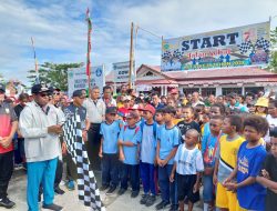 Bupati Keerom Pimpin Lomba Jalan Santai dan Pembagian Doorprize dalam Peringatan HUT RI Ke-78