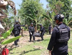 Tim Gegana Polda Sulsel Ledakkan Granat Nanas yang Ditemukan Warga