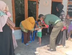 Peduli Kesehatan Anak, Babinsa Koramil Selorejo Dampingi Kegiatan Posyandu Balita di Wilayah Desa Binaannya