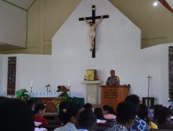 Jalin Silaturahmi, Kapolres Yahukimo Sambangi Gereja Katolik Santo Yosep Dekai