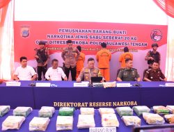 Kapolda Sulteng Pimpin Pemusnahan Sabu Seberat 20 Kg Jaringan Internasional