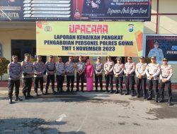 Polres Gowa Gelar Upacara Kenaikan Pangkat Pengabdian