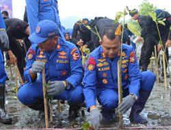 Bersih Pantai dan Tanam Mangrove Cara Ditpolairud Polda Sulteng Peringati HUT ke-73 Polairud Polri