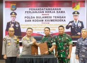 Amankan Pemilu 2024, Polda Sulteng dan Kodam XIII Merdeka Tanda Tangani Perjanjian Kerja Sama