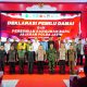 Dankodiklatal Didampingi Asintel dan Aster Panglima TNI Mewakili Panglima TNI Hadiri Deklarasi Pemilu Damai di Surabaya