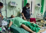 Bentuk Kepedulian, Kapolres Gowa Besuk Personel yang Sakit di RS Bhayangkara Makassar