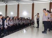Kabag Ops Polres Gowa, Pimpin Apel Pengecekan Perlengkapan Perorangan Personel Pra Serpas Pengamanan TPS Pemilu 2024