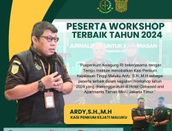 Kasi Penkum Kejati Maluku dapat Kategori Peserta Workshop Terbaik Tahun 2024