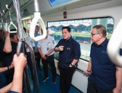 Jajal Kereta Bandara, Erick Thohir Dorong Persingkat Waktu Tempuh