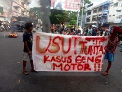Aksi Damai Warga Kerung-Kerung Makassar Tuntut Penuntasan Kasus Geng Motor