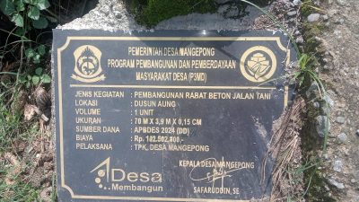 LSM Gema Rakyat Bersatu Soroti Proyek Rabat Beton di Desa Mangempoang